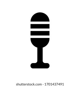 Black microphone icon design, simple mic symbol