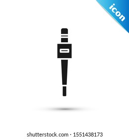 Black Microphone icon isolated on white background. On air radio mic microphone. Speaker sign.  Vector Illustration