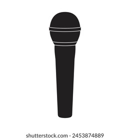 black microphone icon isolated vector white background 