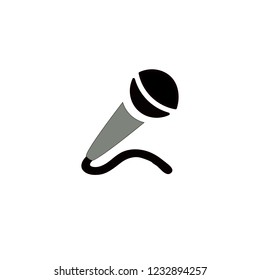 Black microphone Icon vector eps10