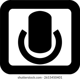 Black microphone icon voice recording minimalist vector symbol audio clean design