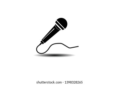 black microphone icon with white background.Vector icon EPS10.