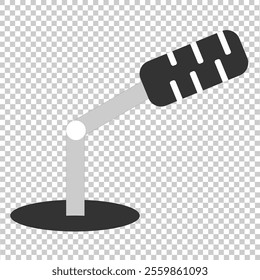 A BLACK MICROPHONE ILLUSTRATION ICON