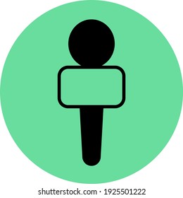 Schwarzes Mikrofon, Illustration, Vektorgrafik auf weißem Hintergrund.