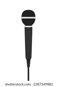 Black microphone isolated. vector illustration