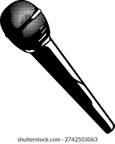 Black microphone silhouette without background