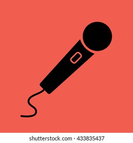 Black microphone vector icon illustration