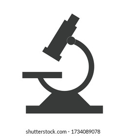 Black microscope icon on a white background