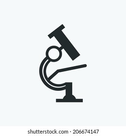 Black microscope icon on a white background - vector illustration