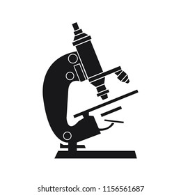 Black microscope symbol sign on the white background single