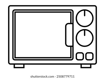 Icono de microondas negro sobre fondo blanco