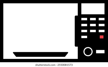 ícone preto de micro-ondas sem fundo