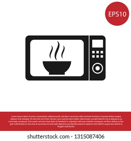 Black Microwave oven icon isolated on white background. Home appliances icon.Vector Illustration