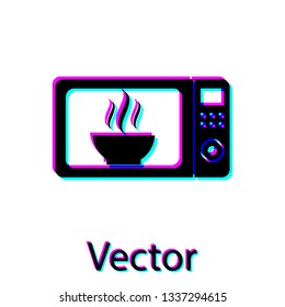 Black Microwave oven icon isolated on white background. Home appliances icon.Vector Illustration