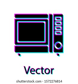 Black Microwave oven icon isolated on white background. Home appliances icon.  Vector Illustration