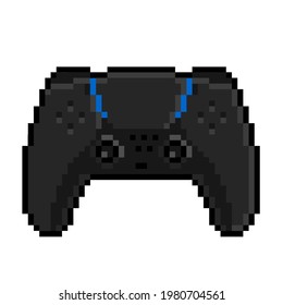 Black Midnight New Modern Next Generation Wireless Video Game Console Controller  8bit Pixel Art