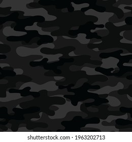 black military camouflage. vector seamless print. army camouflage for clothing or printing