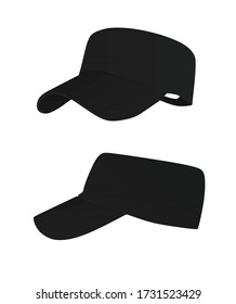 Black military cap. vector illustration