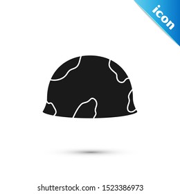 Black Military Helmet Icon Isolated On Stock Vector (Royalty Free ...