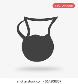 Black milk jug vector icon, isolated