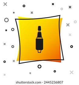 Black Milling cutter for manicure icon isolated on white background. Apparatus for manicure. Manicure tools. Yellow square button. Vector