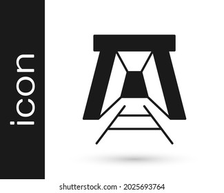 Black Mine entrance icon isolated on white background.  Vector