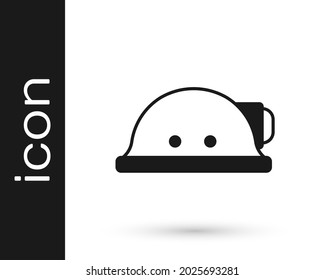 Black Miner helmet icon isolated on white background.  Vector