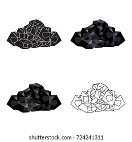Black minerals from the mine.Coal, which is mined in the mine.Mine Industry single icon in cartoon style vector symbol stock illustration.