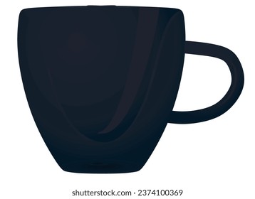Black mini cup on white background, vector