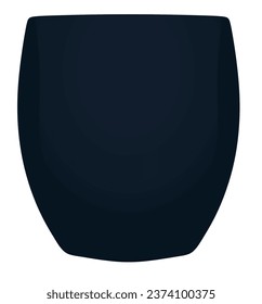 Black mini cup on white background, vector