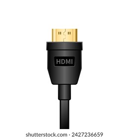 Black mini HDMI TYPE-C cable _ front illustration.