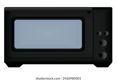 Mini horno negro. ilustración vectorial