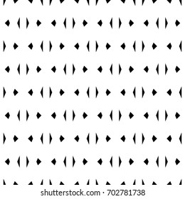 Black mini polygons on white background. Seamless surface pattern design with triangles, quadrangles, kites. Ethnic ornament motif. Embroidery wallpaper. Digital paper for textile print. Vector art.
