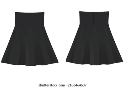 Black Mini Skirt. Vector Illustration