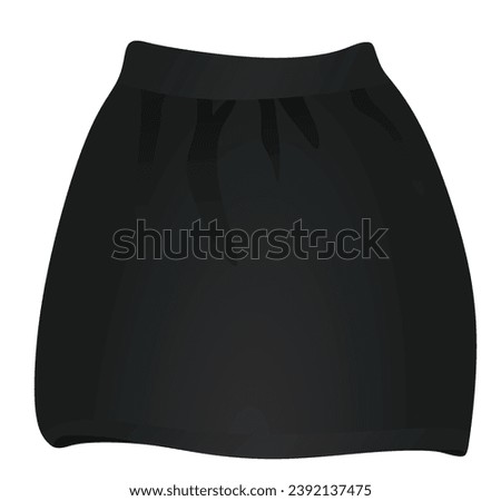 Black  mini skirt. vector illustration