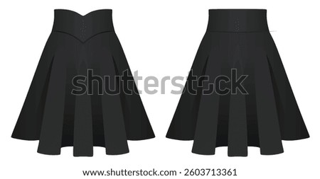 Black mini skirt. vector illustration