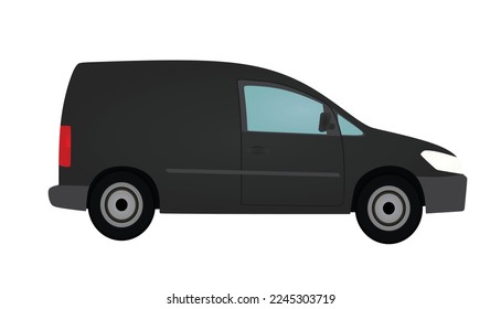 Black mini van. vector illustration