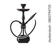 Black minimal hookah logo icon