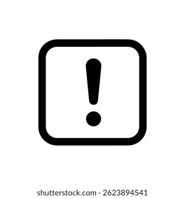 Black Minimal Icon of Exclamation in Task Box