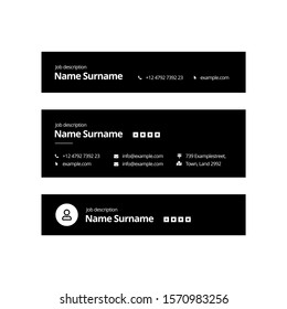 Black Minimal Vector Illustration Of Corporate Email Signature Design
