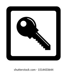 Black minimalism lock key logo icon. Vector graphics.