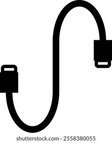 Black minimalist cable icon design. ideal for web creation, presentations and others. The format can be edited in the illustration