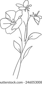 Schwarzes minimalistisches Blumendesign Vektorgrafik