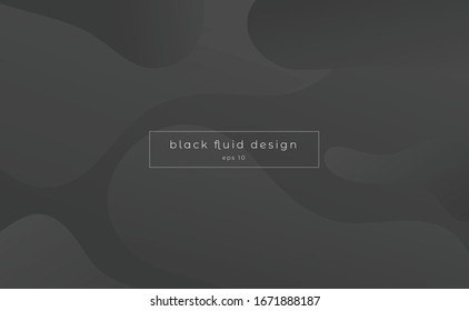 Black Minimalist Fluid Vector Design 