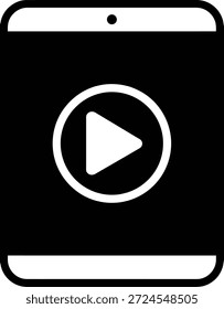 Dispositivo móvil minimalista negro con Ilustración vectorial de Botón de juego