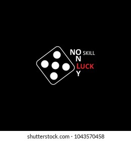 Black minimalist vector illustration of gambling dice.