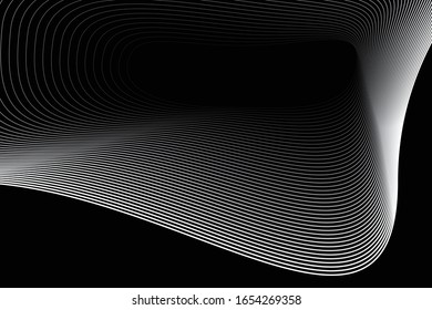 Fondo de líneas de media tonalidad minimalista negro. Diseño de degradado de línea.