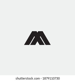 Black Minimalistic Simple Abstract Logo Icon Design, Letter A