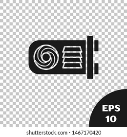 Black Mining farm icon isolated on transparent background. Cryptocurrency mining, blockchain technology, bitcoin, digital money market, wallet.  Vector Illustration