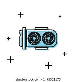 Black Mining farm icon isolated on white background. Cryptocurrency mining, blockchain technology, digital money market, cryptocoin wallet.  Vector Illustration